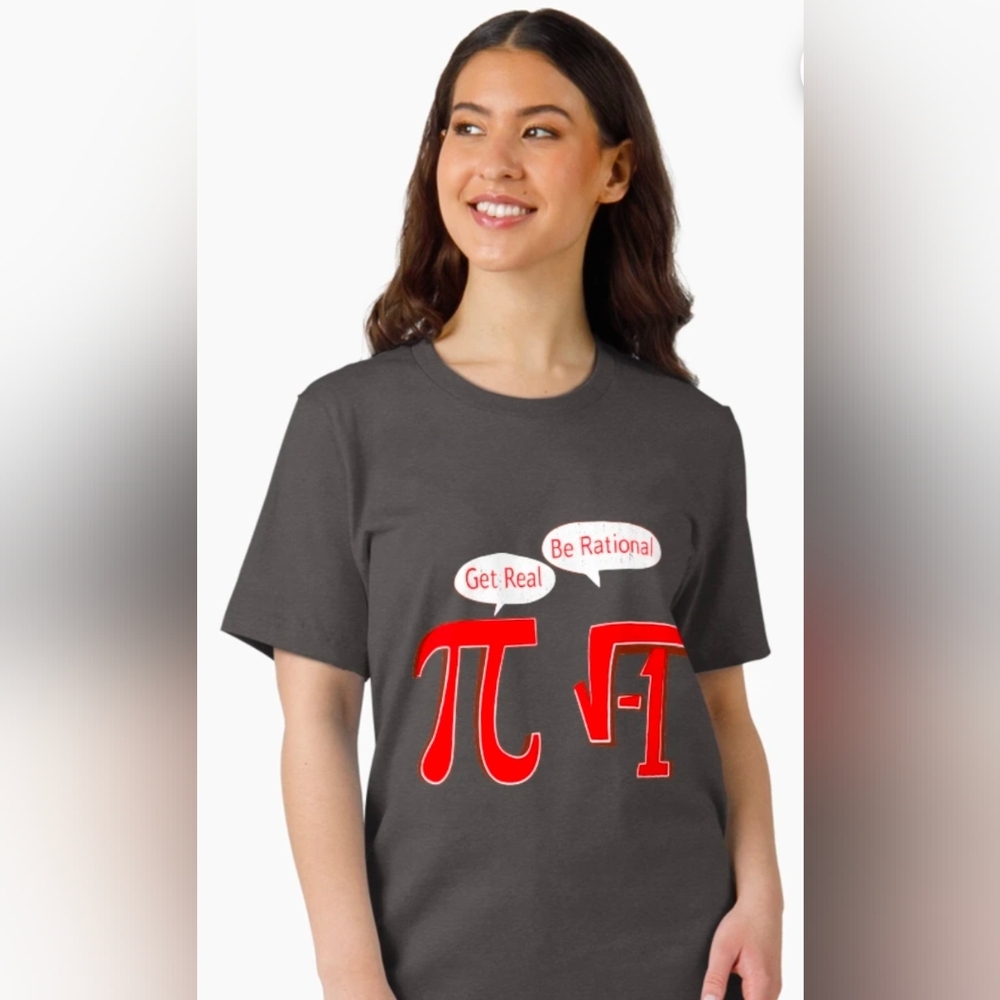 Gray T-Shirt with Red Math Graphic